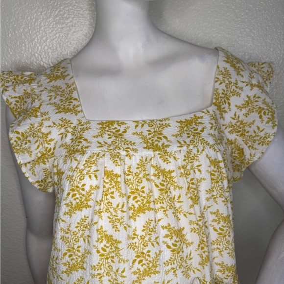 Ces Femme Dress Size Medium In Yellow Floral.  #94 - Picture 4 of 11